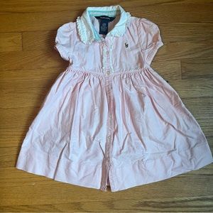 Ralph Lauren pink Oxford cotton dress 24 mos.